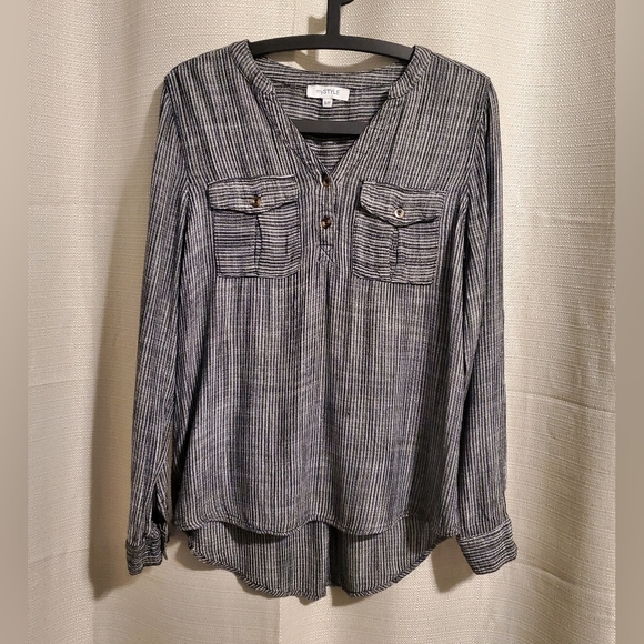 Mystyle Tops - (4/$20) MyStyle Women's Gray Striped Top
